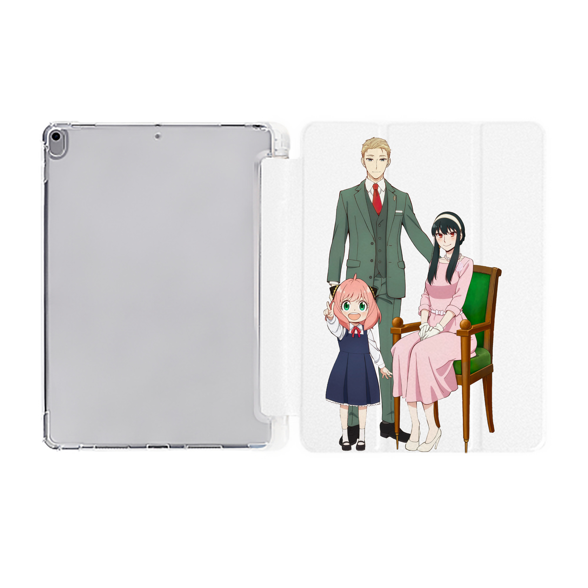 （画像用） SPY×FAMILY间谍家家酒 IPad ケース ペン収納付き 三つ折りスタンド PUレザー×シリコン 対応機種9.5/10.5/10.9インチ